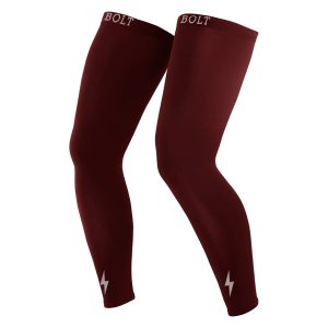 BRUCE BOLT Xtra Long Compression Leg Sleeves (pair) - MAROON