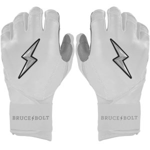 PREMIUM PRO CHROME Series Long Cuff Batting Gloves - WHITE